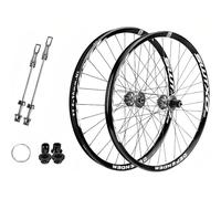 Mountain Bike Wheel Set 26 27.5 Inches,Aluminum Alloy 32 Holes Front Wheel 2 Rear Wheel 4 Bearings 6 Claw Freehub Support 7/8/9/10/11/12 Speed,Black,26inch