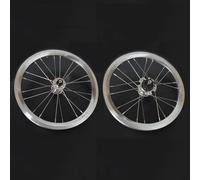 Mountain Bike Wheelset 14'' 16'' Single Speed Wheelset V Brake 412 305 Bicycle Wheels Folding Bike Bearing Hubs with 9T Sprocket Double Wall Ultra Light Rims (Silver, 14inch 412)