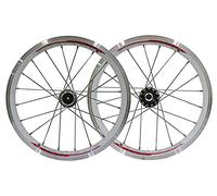 Mountain Bike Wheelset, 16 Inch Fixed Gear Wheelset 11 Teeth V Brake 20 Spoke Multicolor For Kids Folding BMX MTB(White)
