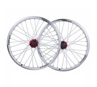 Mountain Bike Wheelset, 20 Inch 406 Foldable Bicycle Wheelset for BMX MTB C/V Disc Brake Quick Release 32H for 7-10 Speed Cassette 1730g Multicolor(White)