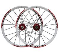 Mountain Bike Wheelset, 20 inch BMX MTB Folding Wheelset Disc Brake QR Pack Of 2 7/8/9 Speed Cassette Multicolor(Red a)