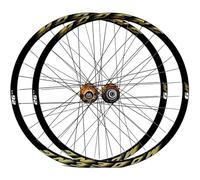 Mountain Bike Wheelset Disc Brake, 32 Spokes, 26 27.5 29 Inch MTB Wheelset Front Rear Wheels for 8/9/10/11 Speed Cassette(Gold,27.5inch)