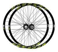 Mountain Bike Wheelset Disc Brake, 32 Spokes, 26 27.5 29 Inch MTB Wheelset Front Rear Wheels for 8/9/10/11 Speed Cassette(Green,29inch)