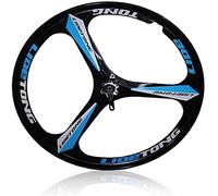 Mountain Bike Wheelset L&WB 26 Inch Impeller Front Bike Bicycle Wheelset, 3-Spoke Mountain Bike Integrated Rear Wheel Set Disc Brake Magnesium Alloy Wheel Set,Blue