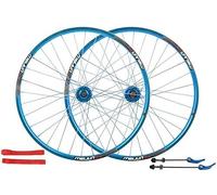 Mountain Bike Wheelset, MTB Bicycle Wheelset 26 Inch Disc Brake Aluminum Alloy QR American Valve 7-10 Speed 100/135mm Multicolor(Blue)