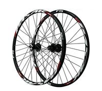 Mountain bike wheelset, MTB Mountain Bike Wheels 26 27.5 29inch Bicycle Big Hub 6 Claws 1-1/2u201d AM Wheel 9MM QR Wheelset Rim(Red,27.5 inch)