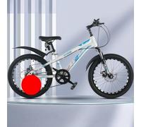 Mountain Bike Youth Children Boys Bicycle 20 Inches Thickened Anti-Skid and Wear-Resistant Tires for Adult Men Women White and blue,22