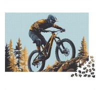 Mountain Biker in Action 1000 Pc Cardboard DIY Adventure Cycling Style Puzzle, Challenging Game Adults/Teens, Stress Relief, Wall Decor 38x26cm/1000pcs