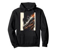 Mountain Biker in Action on Rocky Terrain Pullover Hoodie