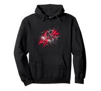 Mountain Biker in Action with Red Accents Pullover Hoodie