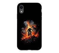Mountain Biker in Fiery Lava Eruption Case for iPhone XR