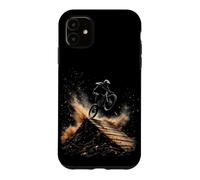 Mountain Biker Jumping Over Ramp with Dust Clouds Case for iPhone 11