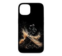 Mountain Biker Jumping Over Ramp with Dust Clouds Case for iPhone 13