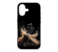 Mountain Biker Jumping Over Ramp with Dust Clouds Case for iPhone 17
