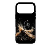 Mountain Biker Jumping Over Ramp with Dust Clouds Case for iPhone 17 Pro Max