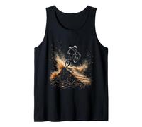 Mountain Biker Jumping Over Ramp with Dust Clouds Tank Top