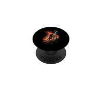 Mountain Biker Riding Through Flames and Smoke PopSockets Adhesive PopGrip