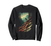 Mountain Biker Silhouette in Scenic Landscape Sweatshirt