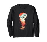 Mountain Biker Silhouette with Scenic Landscape Long Sleeve T-Shirt