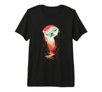 Mountain Biker Silhouette with Scenic Landscape Premium T-Shirt