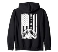 Mountain Bikes USA Flag MTB Mountain biking cycling Bicycles Zip Hoodie