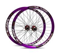 Mountain Bikes Wheelset 26/27.5Inch Double Wall Alu Alloy Rims Front Rear Wheels Disc Brake Quick Release 32H Hubs For 7/8/9/10/11/12Speed(Purple-red,27.5IN)