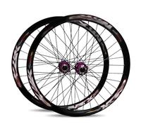 Mountain Bikes Wheelset 26/27.5Inch Double Wall Alu Alloy Rims Front Rear Wheels Disc Brake Quick Release 32H Hubs For 7/8/9/10/11/12Speed(Black-pink,27.5IN)