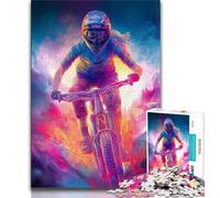 Mountain Biking 1000 Piece Jigsaw Puzzle for Adults Teens,Help The Brain Exercise Addictive Toys to Cultivate Patience Suitable for Couples 38x26cm