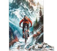 Mountain Biking Adventure Puzzle Jigsaws 500 Pieces for Adults Wooden Puzzles for Teenagers Gifts Educational Game Challenge Toy 500pcs (52x38cm)