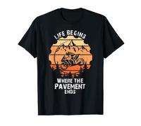 Mountain Biking Bicycles Life Begins Where The Pavement Ends T-Shirt