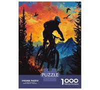 Mountain Biking Colorful Forest 1000 Piece Jigsaw Puzzle Paper for Adults Scenic View Puzzle Game for Family 70x50cm/1000pcs