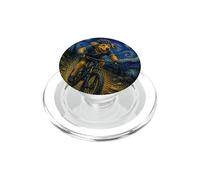 Mountain Biking Golden Retriever Art Dog on Bike Trail PopSockets PopGrip for MagSafe