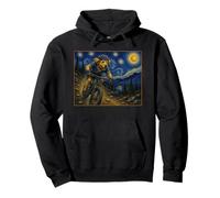 Mountain Biking Golden Retriever Art Dog on Bike Trail Pullover Hoodie