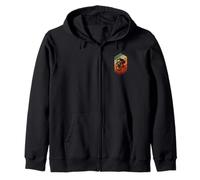Mountain Biking Retro Jump Forest Extreme MTB Style Zip Hoodie