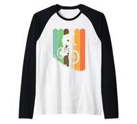Mountain Biking Silhouette Retro Style Raglan Baseball Tee