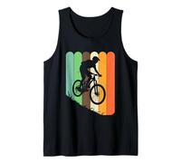 Mountain Biking Silhouette Retro Style Tank Top
