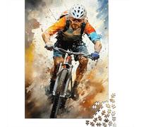 Mountain Biking Sport 1000 Piece Jigsaw Puzzle Jigsaw Puzzle for Adults Cycling Art Relaxation Focus Family Decoration Gift 38x26cm/1000pcs