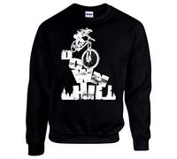 Mountain Biking Sweatshirt - Biker MTB Clothes Cycling Gifts for Men Personalised - Add Your Own Text - Downhill Black-XL