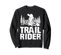 Mountain Biking Trail Rider Distressed Forest MTB Bike Sweatshirt