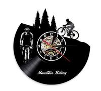 Mountain Biking Vinyl Record Wall Clock Freeride Biker Sport Vintage Bike Cycling Bikers Decorative Clock Without LED