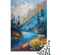 Mountain Bright Landscape 1000-Piece Puzzle for Adults, 70x50cm/1000pcs, White Cardboard for Simple Sorting; for Quiet Downtime Without A Screen