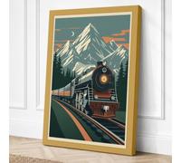 Mountain by Rail Vintage Canvas Wall Art Print 18x12 Inch