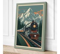 Mountain by Rail Vintage Canvas Wall Art Print 18x12 Inch (46 x 30 cm)
