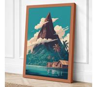 Mountain by Turquoise Waters Canvas Wall Art Print 18x12 Inch | Ready to Hang, Gallery Wrapped, Fade-Resistant Inks, Securely Packaged, UK Made
