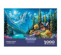 Mountain Cabin 1000Pieces JigsawPuzzleLion Cosmic ForAdult Challenging LargePiecePuzzles Age12+byth ThemeFlowersandBirds Uncover The Puzzle 70x50cm/1000pcs