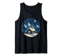 Mountain Cabin at Night Tank Top