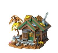 Mountain Cabin Building Bricks Set, 781 PCS Micro Bricks Architecture Set, Wooden Forest House Block Toy, Mini Wood Cabin Micro Building Set, Mini Brick Construction Toy Gif