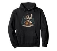 Mountain Cabin Life Winter Snow Pine Trees Cozy Retreat Pullover Hoodie