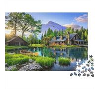 Mountain Cabin Retreat_1 1000 Pc Premium Cardstock Jigsaw Puzzle Set for Adult Jigsaws, Educational Challenge, Fun Present, Great Gift Idea 52x38cm/1000pcs