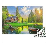 Mountain Cabin Retreat 1000 Pieces Premium Cardstock Jigsaw Puzzle Set for Adults, Educational Challenge, Home Leisure Activity, Great Gift Idea for Puzzle Fans 70x50cm/1000pcs